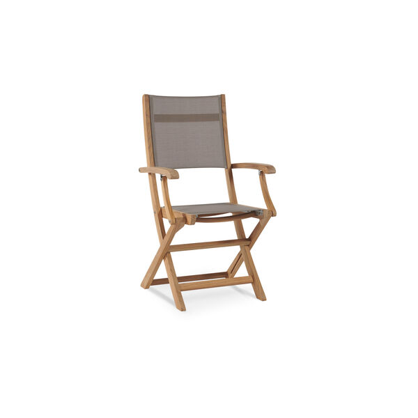 Stella Taupe Teak Outdoor Folding Armchair, image 1