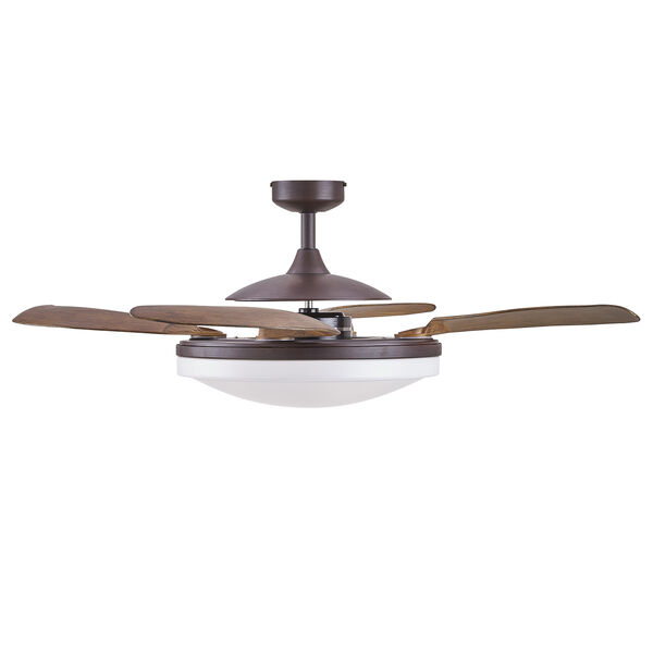 Evo2 Oil Rubbed Bronze and Dark Koa 44-Inch Three-Light Ceiling Fan With Acrylic Blades and Light Kit, image 3