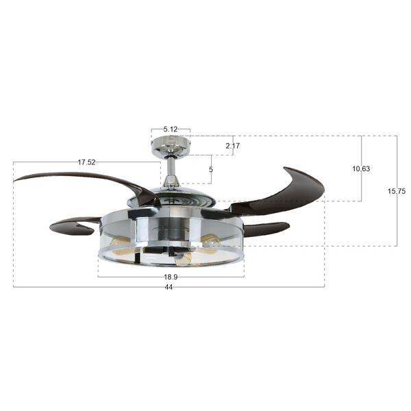 Fanaway Classic Chrome and Espresso 48-Inch LED Ceiling Fan, image 3