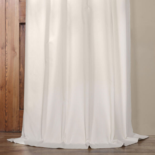 Bright White Solid Cotton 84 x 50 In. Tie-Top Single Panel Curtain, image 3