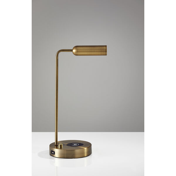 Kaye Antique Brass LED Desk Lamp, image 3