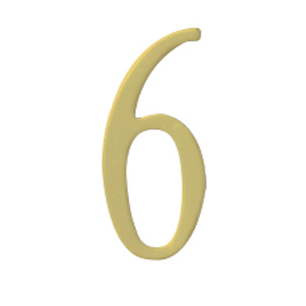 Brass 2-Inch House Number Six, image 1