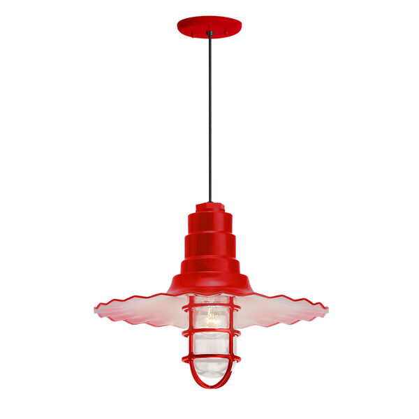 Radial Wave Red One-Light 18-Inch Outdoor Pendant, image 1