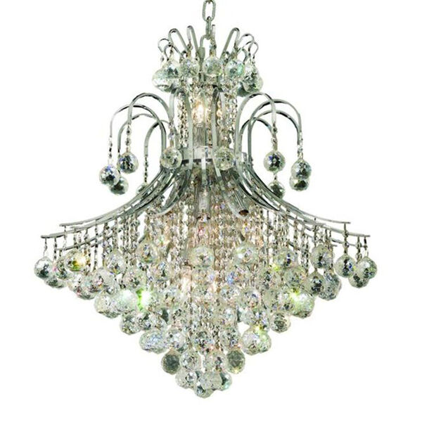 Toureg Chrome Fifteen-Light 25-Inch Chandelier with Royal Cut Clear Crystal, image 1