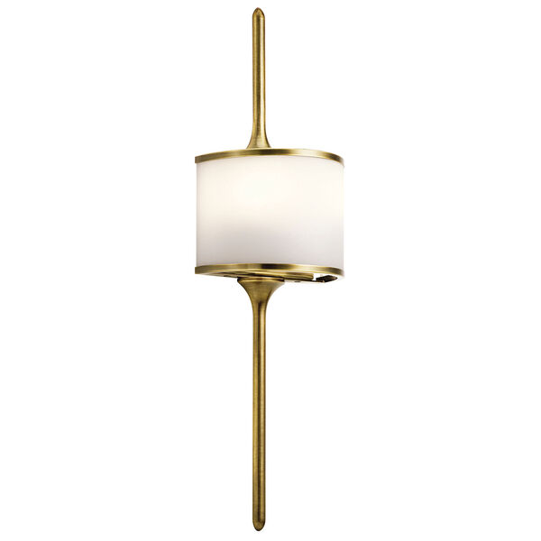 Mona Natural Brass 6.5-Inch Two-Light Wall Sconce, image 1