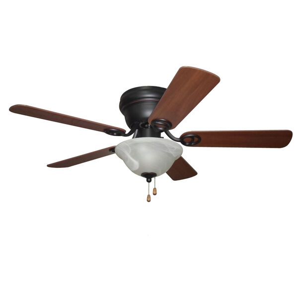 Wyman Oil-Rubbed Bronze 42-Inch Two-Light Ceiling Fan with Reversible Classic Walnut and Walnut Blades, image 1