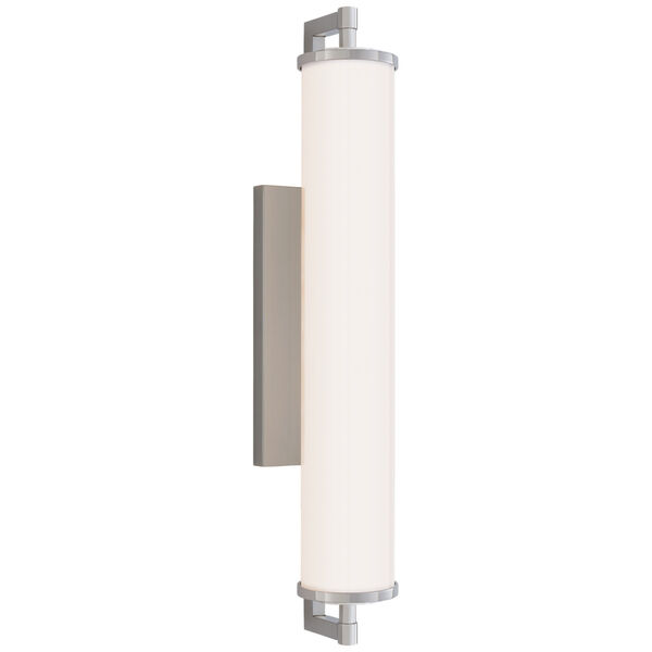 Landis 24-Inch Bath Light in Polished Nickel with White Glass by Thomas O'Brien, image 1