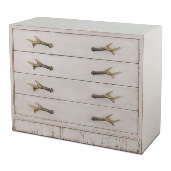 White 18-Inch Beach House Antlers Commode, image 5