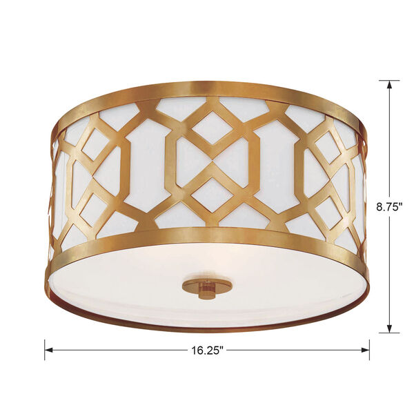 Jennings Aged Brass Three-Light Ceiling Mount by Libby Langdon, image 3