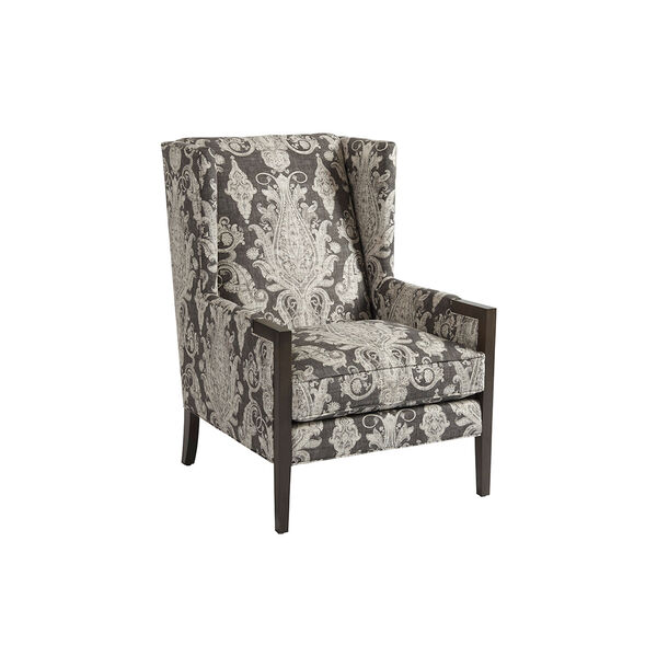 Upholstery Gray and Beige Stratton Wing Chair, image 1