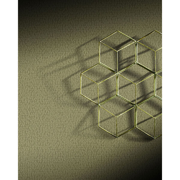 Antonina Vella Natural Opalescence Stretched Hexagons Burnished Copper Wallpaper, image 3