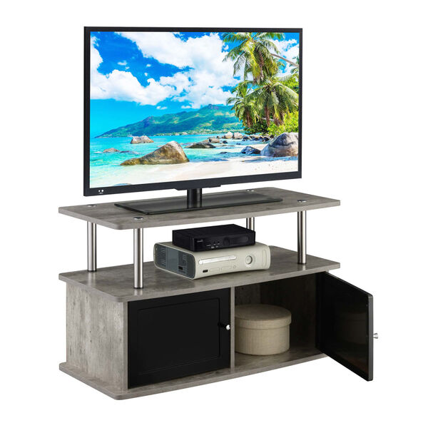 Designs2Go Faux Birch TV Stand with Two-Storage Cabinets and Shelf, image 4