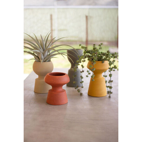 Multicolor Handmade Clay Vase. Set of Four, image 1