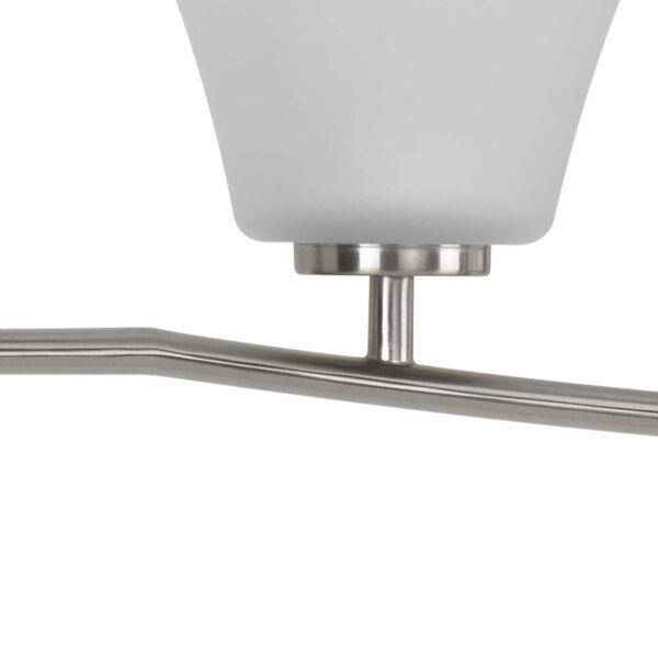 Bravo Brushed Nickel Four-Light Bath Fixture with Etched Glass Shade, image 2