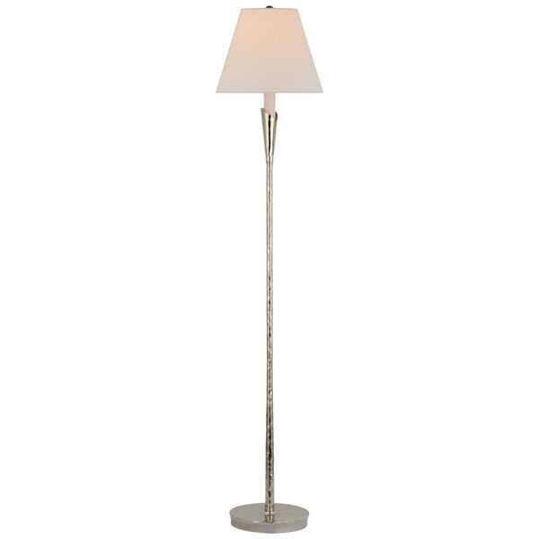 Aiden Accent Floor Lamp in Polished Nickel with Linen Shade by Chapman  and  Myers, image 1