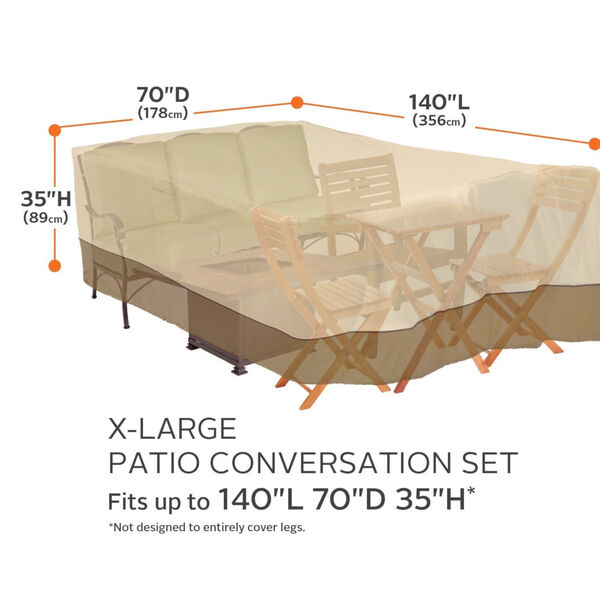 Ash Beige and Brown Conversion Set and General Purpose Patio Furniture Cover, image 4