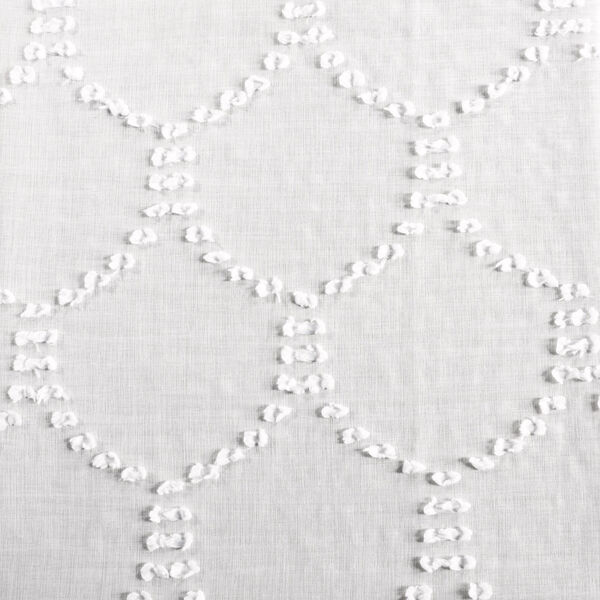 White Shell Patterned Faux Linen - SAMPLE SWATCH ONLY, image 1