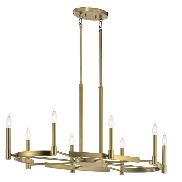 Tolani Brushed Natural Brass Eight-Light Chandelier, image 1