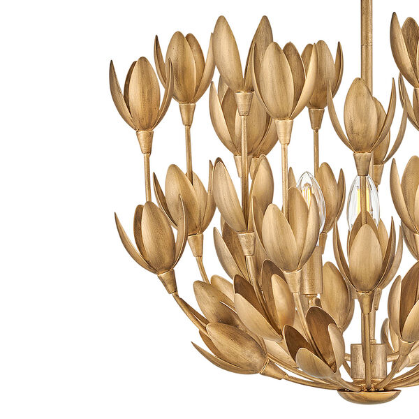 Flora Burnished Gold Three-Light Medium Pendant, image 3
