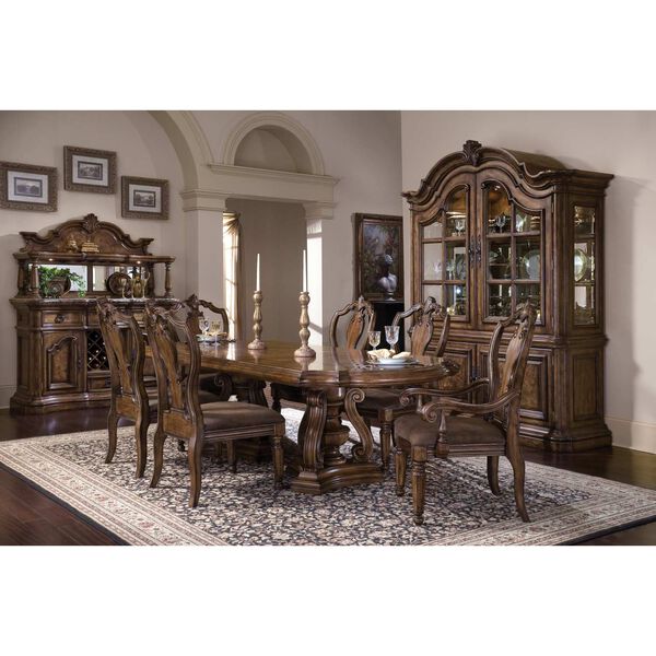 San Mateo Brown Double Pedestal Dining Table, image 3