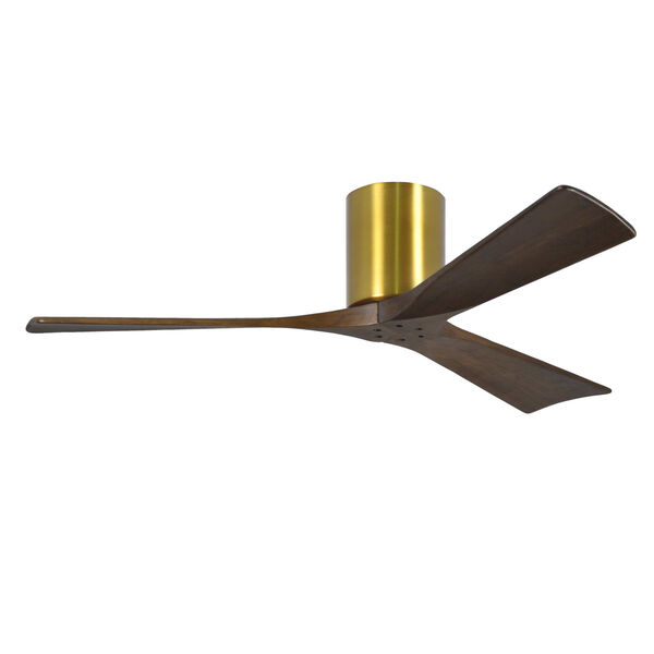 Irene Brushed Brass 52-Inch Ceiling Fan with Three Walnut Tone Blades, image 1
