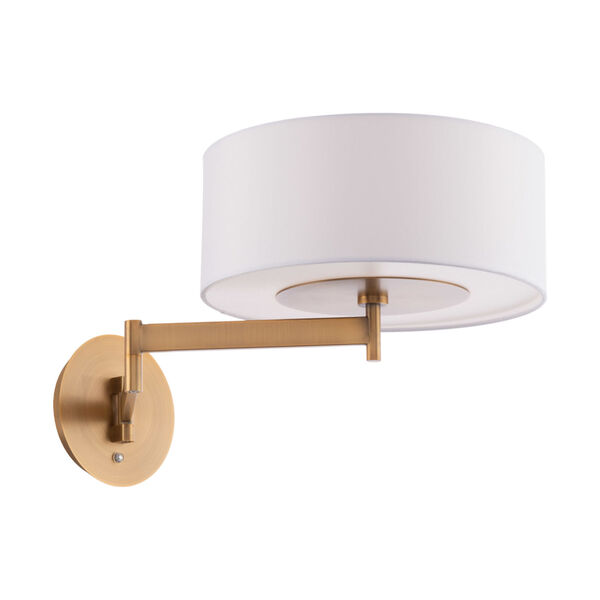 Chelsea Aged Brass LED Swing Arm Wall Light, image 1