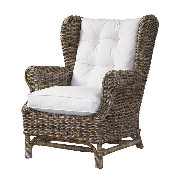 Wing Chair Kubu with White Cushion, image 1