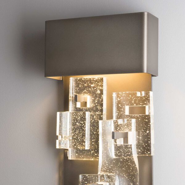 Art + Alchemy Dark Smoke Integrated LED Wall Sconce with Seeded Clear Glass, image 3