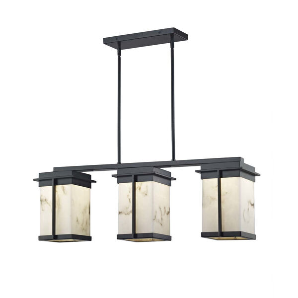LumenAria - Pacific Brushed Nickel Eight-Inch Three-Light LED Outdoor Chandelier, image 1