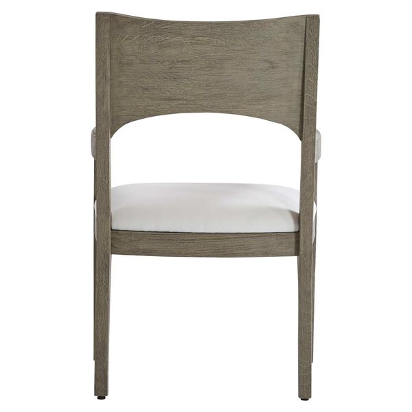 Calais Weathered Teak and White Outdoor Arm Chair, image 4