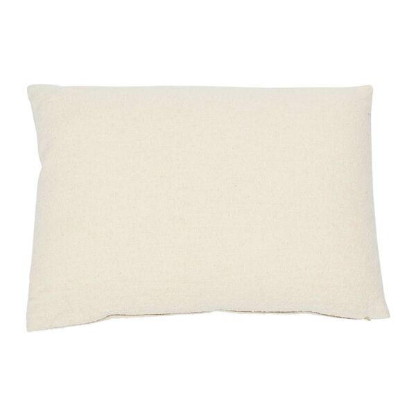Cream Woven Cotton Slub Lumbar 24 x 16-Inch Pillow, image 4