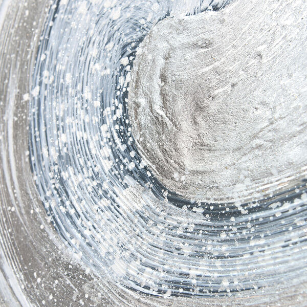 Silver Swirl Textured Metallic Framed Hand Painted Wall Art, image 3