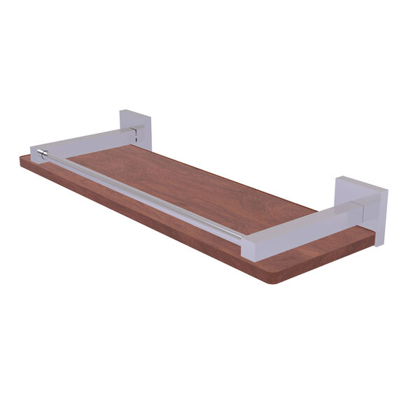 Montero Satin Chrome 16-Inch Solid IPE Ironwood Shelf with Gallery Rail, image 1