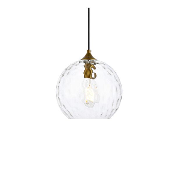 Cashel Brass and Clear One-Light Pendant, image 3