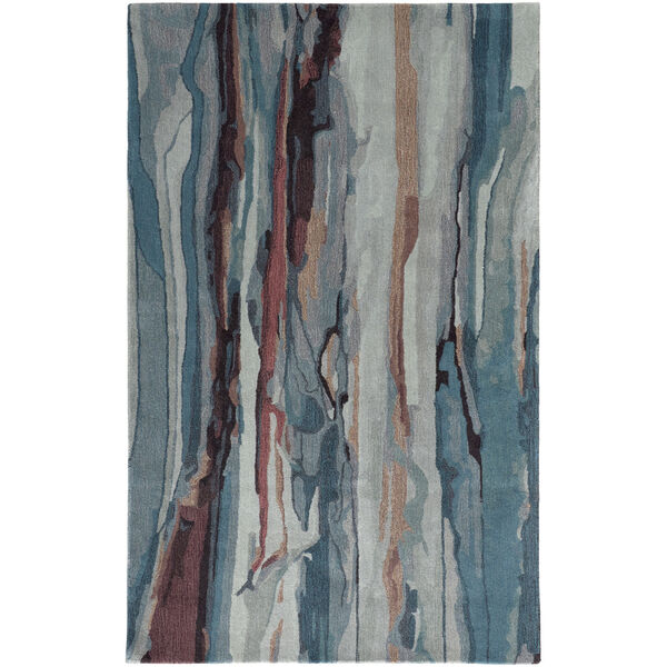 Amira Contemporary Watercolor Blue Red Rectangular: 3 Ft. 6 In. x 5 Ft. 6 In. Area Rug, image 1