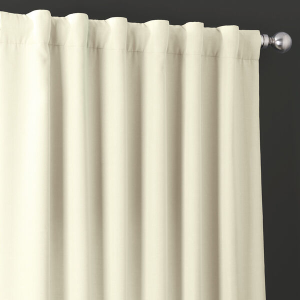 Italian Faux Linen Gravity Ivory 50 in W x 120 in H Single Panel Curtain, image 5