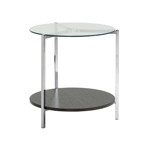Alexia Chrome End Table with Glass Top, image 1