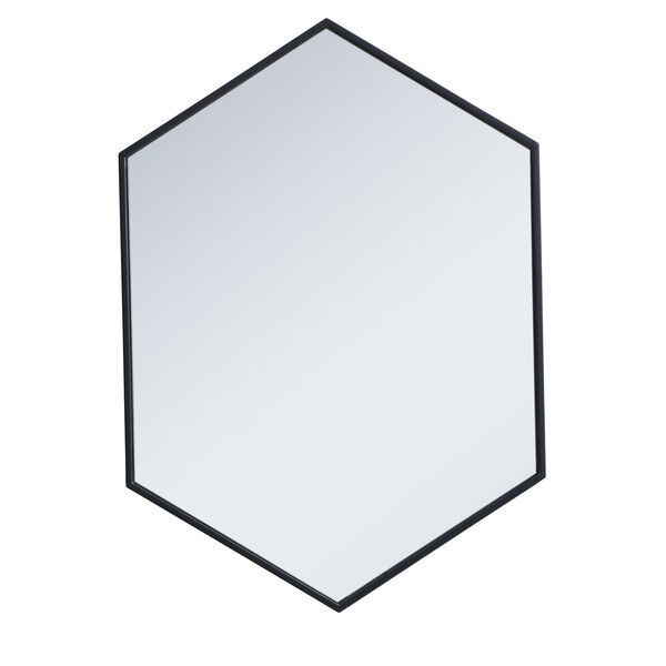 Eternity Black 24-Inch Hexagon Mirror, image 1