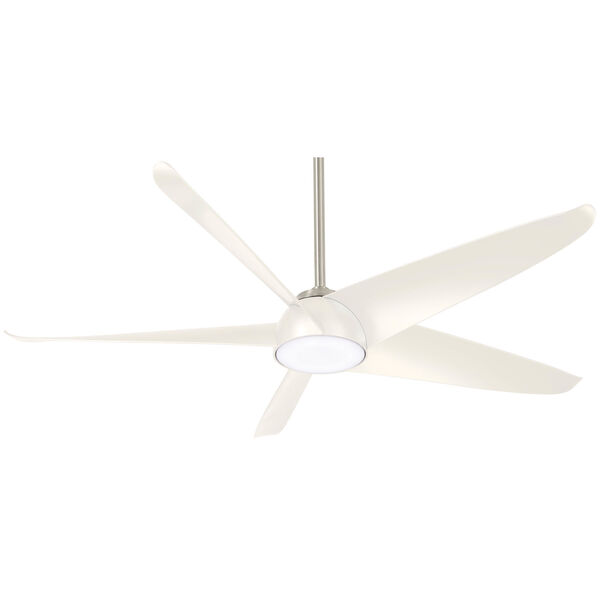 Ellipse Brushed Nickel with White 60-Inch LED Smart Ceiling Fan, image 1