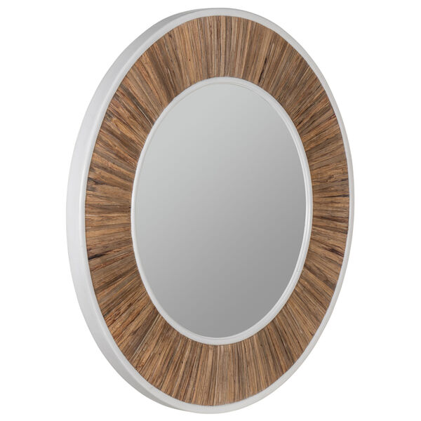 Kaleb Natural Wood and White 36 x 36-Inch Wall Mirror, image 3