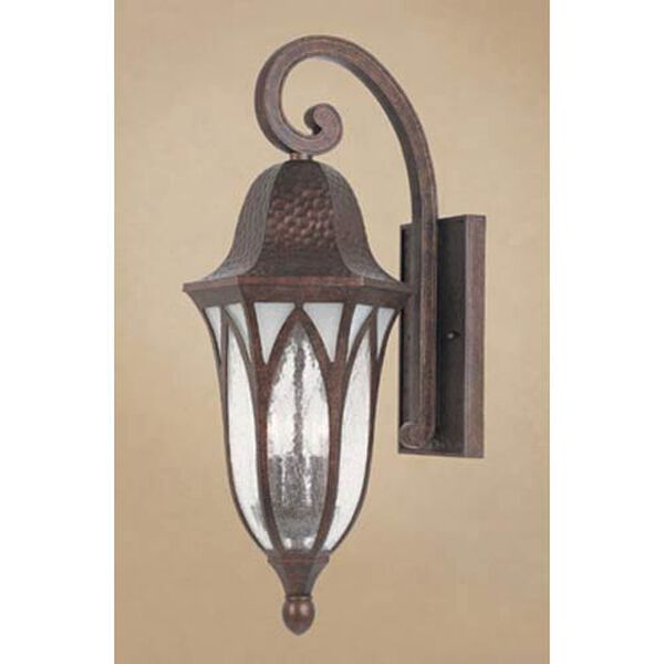 Berkshire Burnished Antique Copper Three-Light Outdoor Wall Mounted Light, image 1
