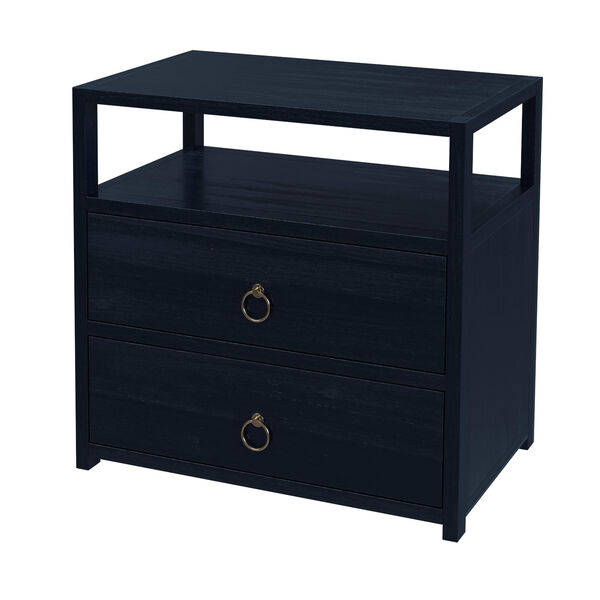 Lark Navy Blue Wide Nightstand with Drawers, image 1
