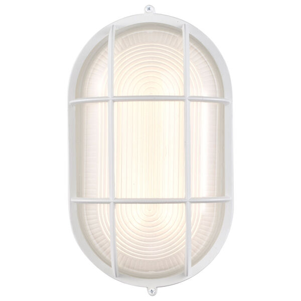 White LED Oval Bulk Head Outdoor Wall Mount with Glass, image 4