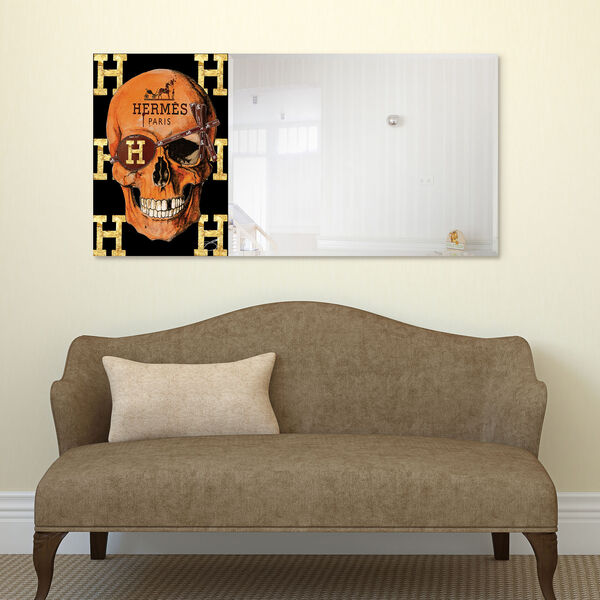 Designer Skull Black 24 x 48-Inch Rectangle Beveled Wall Mirror, image 5