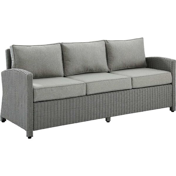 Bradenton Gray Gray Outdoor Wicker Sofa, image 2
