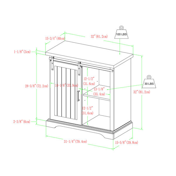 Alba Gray wash Cabinet, image 2