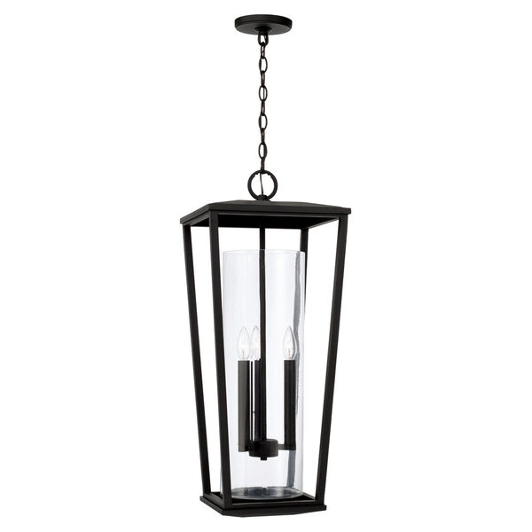 Elliott Black Three-Light Outdoor Hanging Light with Clear Glass, image 1