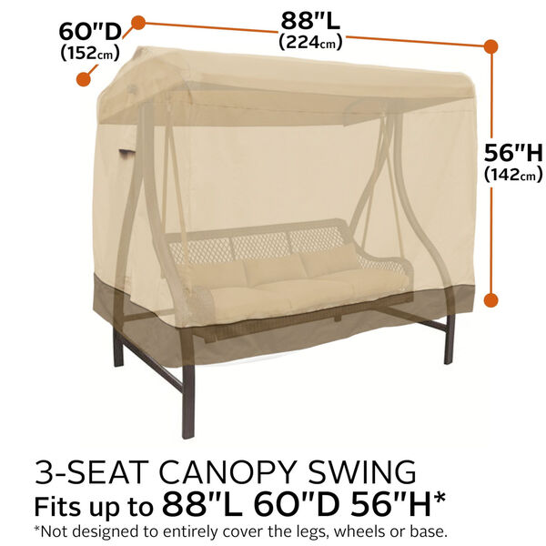 Ash Beige and Brown Canopy Swing Cover, image 4