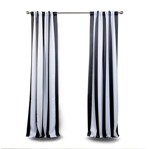 Black and White Stripe 84 x 50 In. Blackout Curtain Single Panel, image 1