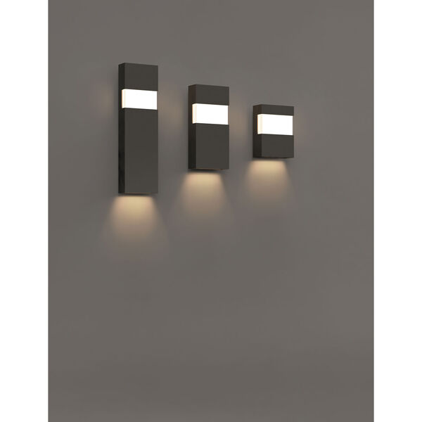 Inside-Out Band Textured Bronze 8-Inch LED Wall Sconce with White Optical Acrylic Diffuser, image 4